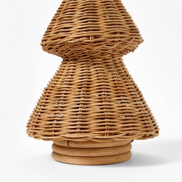 Set of 3 Rattan Basket Weave Woven Christmas Tree Threshold Target Studio McGee - Picture 4 of 4
